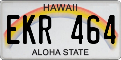 HI license plate EKR464