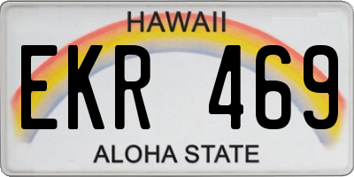 HI license plate EKR469