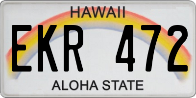 HI license plate EKR472