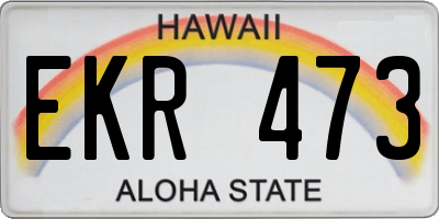 HI license plate EKR473