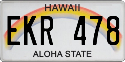 HI license plate EKR478