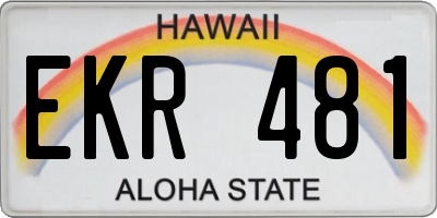 HI license plate EKR481