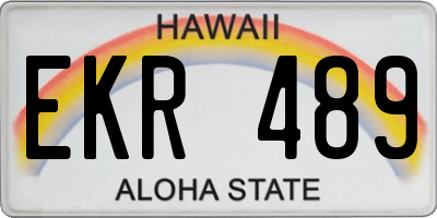 HI license plate EKR489