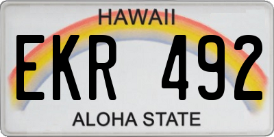 HI license plate EKR492