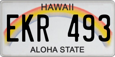 HI license plate EKR493