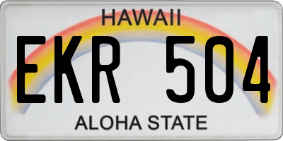 HI license plate EKR504