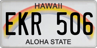 HI license plate EKR506