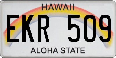 HI license plate EKR509