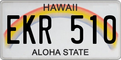 HI license plate EKR510