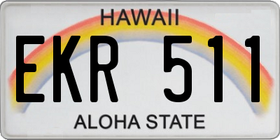 HI license plate EKR511