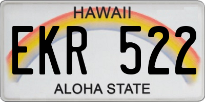 HI license plate EKR522