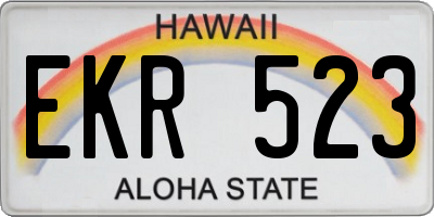 HI license plate EKR523
