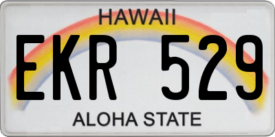 HI license plate EKR529