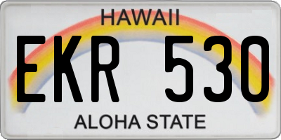 HI license plate EKR530