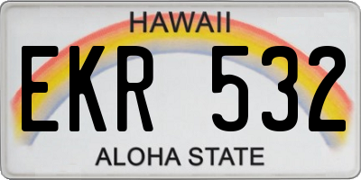 HI license plate EKR532