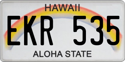HI license plate EKR535