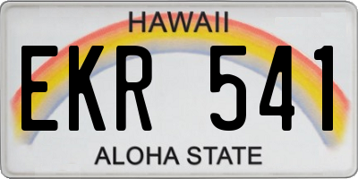 HI license plate EKR541