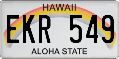 HI license plate EKR549