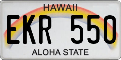 HI license plate EKR550