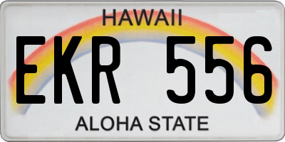 HI license plate EKR556