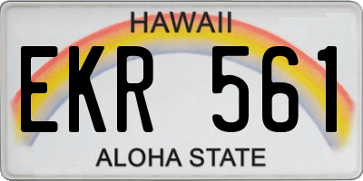 HI license plate EKR561