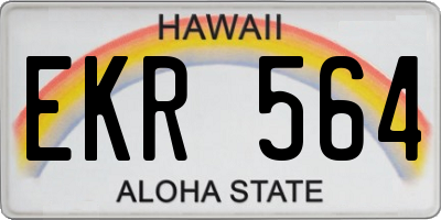 HI license plate EKR564
