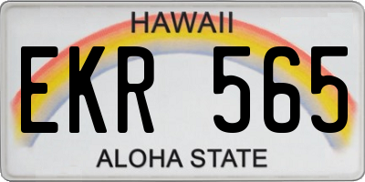 HI license plate EKR565