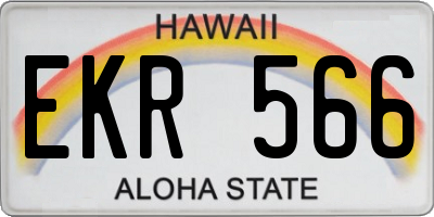 HI license plate EKR566