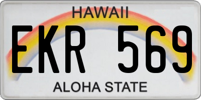 HI license plate EKR569