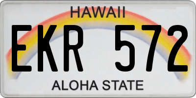 HI license plate EKR572