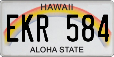HI license plate EKR584