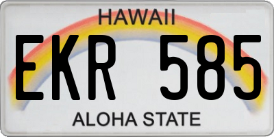 HI license plate EKR585
