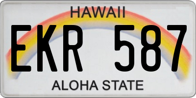 HI license plate EKR587