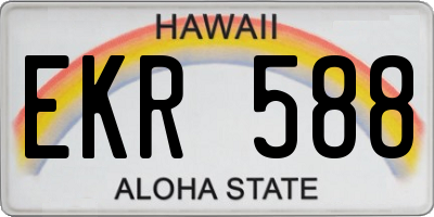 HI license plate EKR588