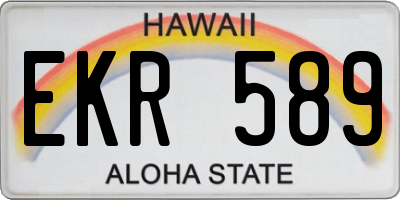 HI license plate EKR589