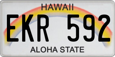 HI license plate EKR592