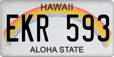 HI license plate EKR593