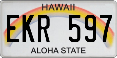 HI license plate EKR597