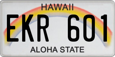 HI license plate EKR601