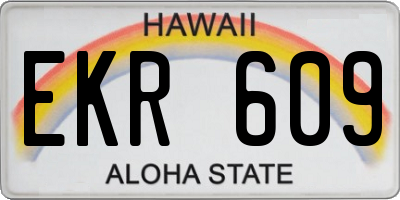 HI license plate EKR609