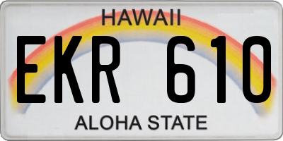 HI license plate EKR610