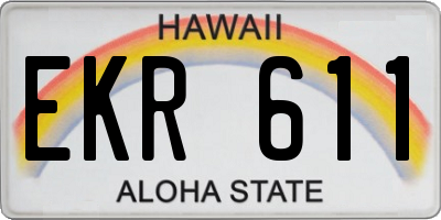 HI license plate EKR611