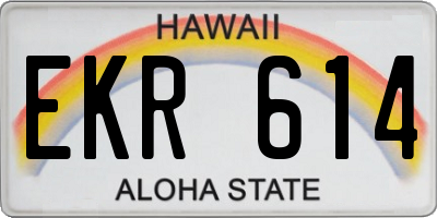 HI license plate EKR614