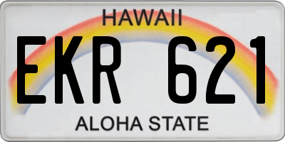 HI license plate EKR621