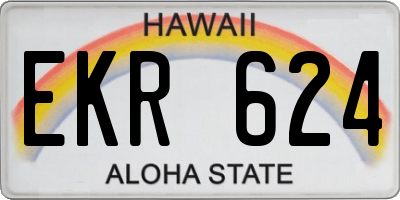 HI license plate EKR624