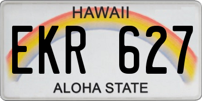 HI license plate EKR627