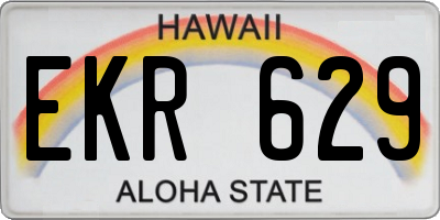 HI license plate EKR629