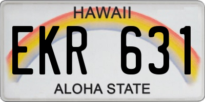 HI license plate EKR631