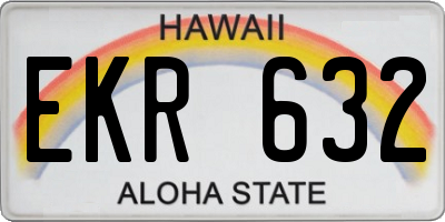 HI license plate EKR632