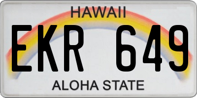 HI license plate EKR649